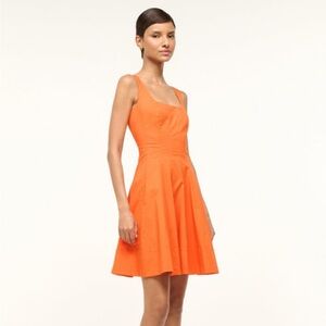 Staud Wells Mini Tangerine Orange Dress Size 4